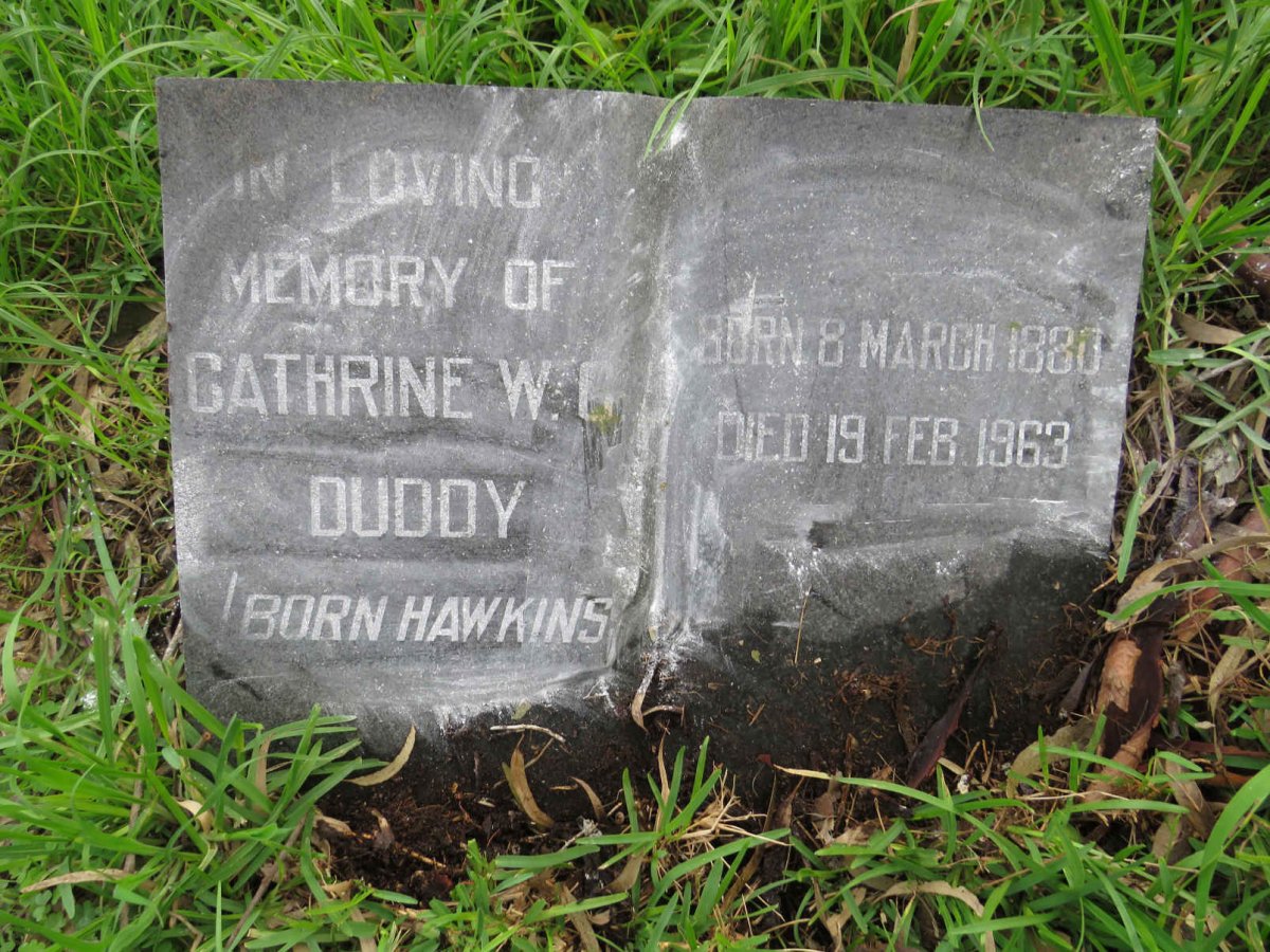 DUDDY Catherine W. C. nee HAWKINS 1880-1963