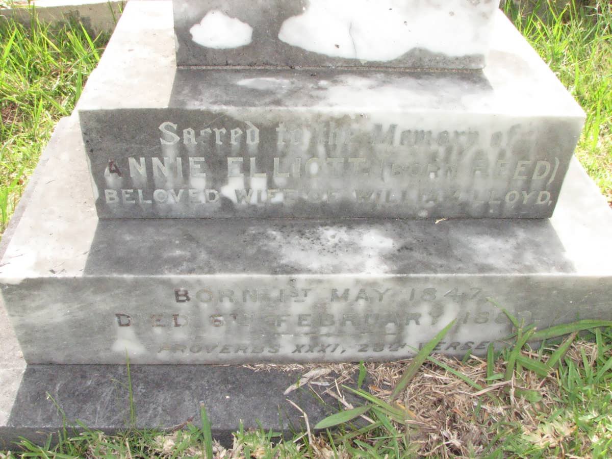 ELLIOTT Annie nee REED 1847-1889