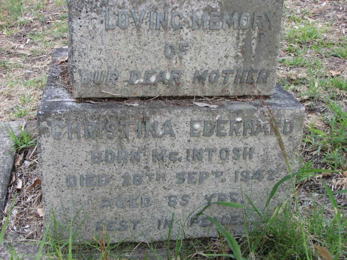 EBERHARD Christina nee McINTOSH -1942
