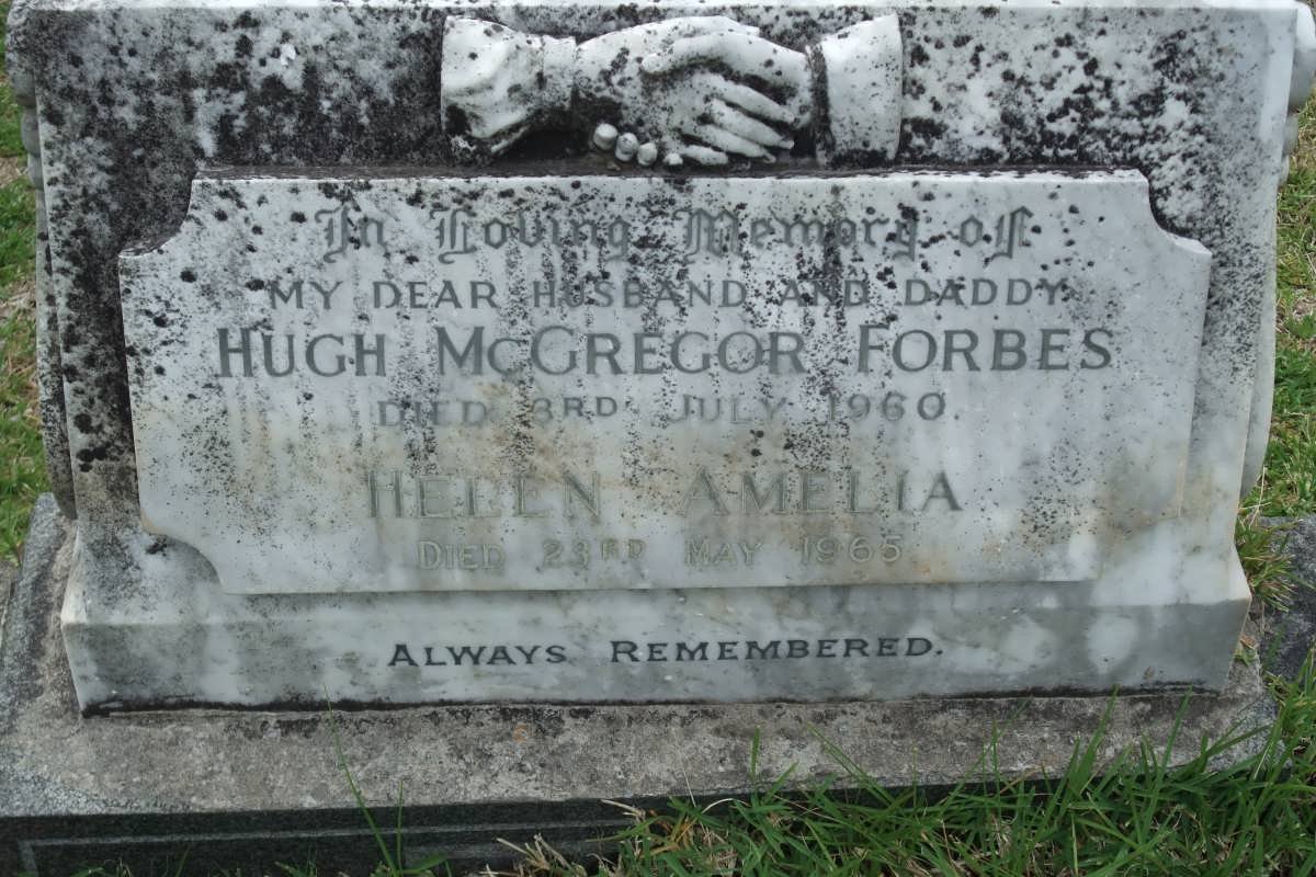 FORBES Hugh McGregor -1960 &amp; Helen Amelia -1965