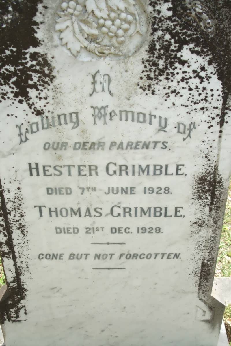 GRIMBLE Thomas -1928 &amp; Hester -1928