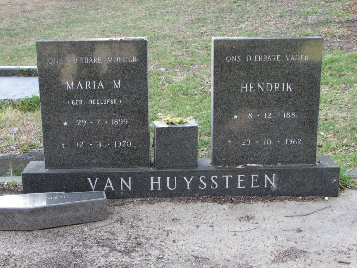 HUYSSTEEN Hendrik, van 1881-1962 &amp; Maria M. ROELOFSE 1899-1970