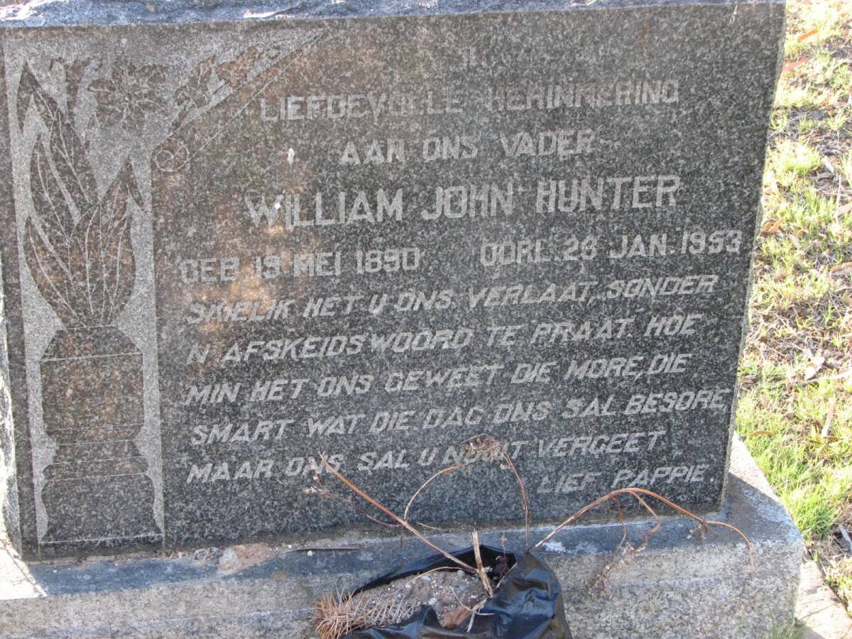 HUNTER William John 1890-1953
