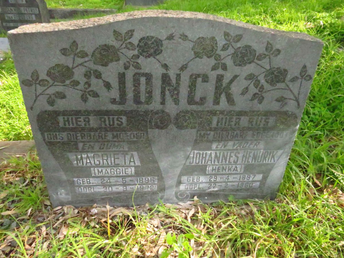 JONCK Johannes Hendrik 1897-1960 & Magrieta 1895-1972