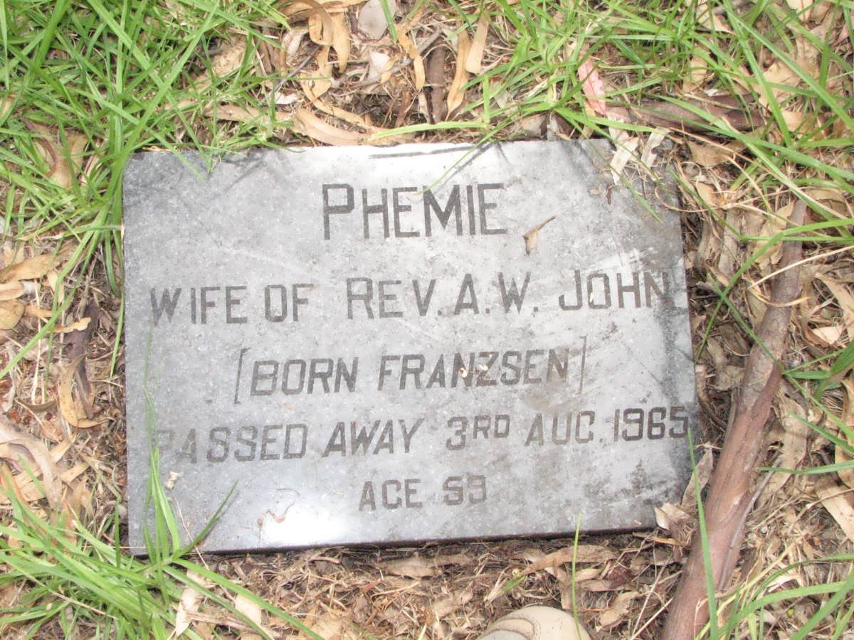 JOHN Phemie nee FRANSZEN -1965