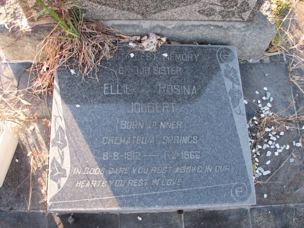 JOUBERT Ella Rosina nee JENNER 1912-1966