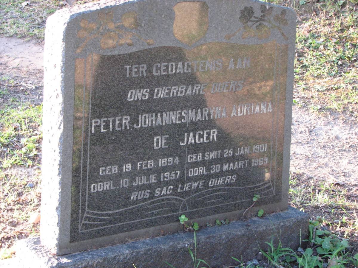 JAGER Pieter Johannes, de 1894-1957 &amp; Maryna Adriana 1901-1969