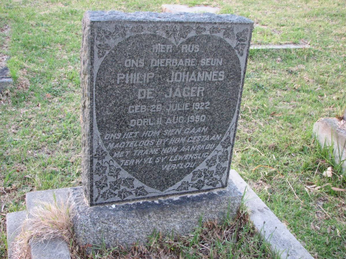 JAGER Philip Johannes, de 1922-1950
