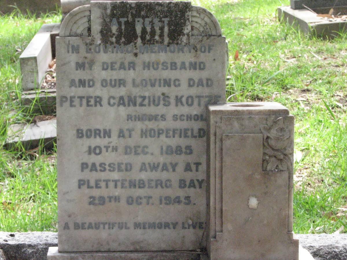 KOTZE Peter Canzius 1885-1945
