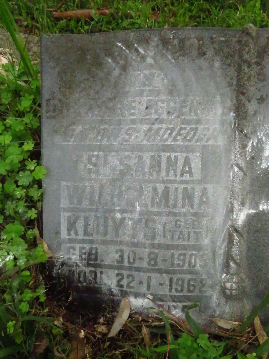 KLUYTS Susanna Wilhelmina nee TAIT 1905-1962