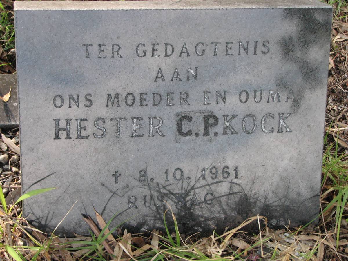 KOCK Hester C.P. -1961