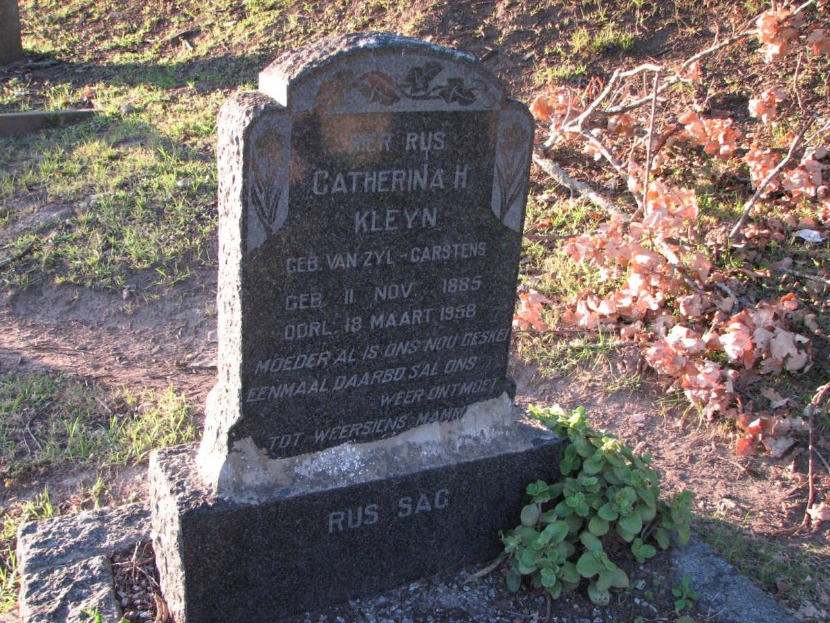 KLEYN Catharina H. nee VAN ZYL-CARSTENS 1885-1958