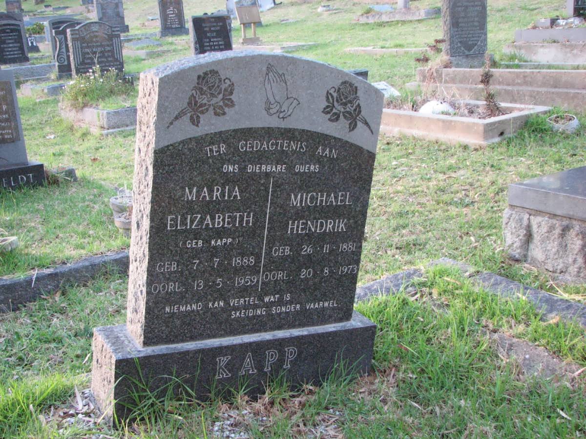 KAPP Michael Hendrik 1881-1973 &amp; Maria Elizabeth KAPP 1888-1959