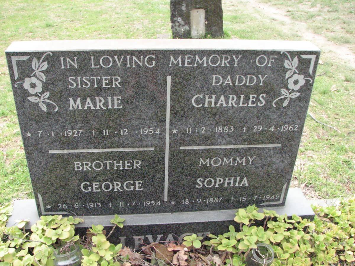 LEVACK Charles 1883-1962 &amp; Sophia 1887-1949 :: LEVACK Marie 1927-1954 :: LEVACK George 1913-1954