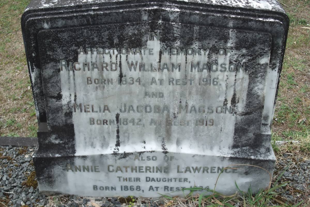 MAGSON Richard William 1834-1916 &amp; Melia Jacoba 1842-1919