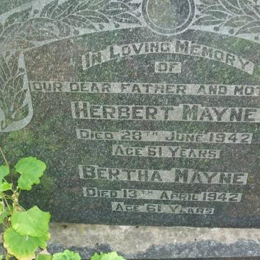 MAYNE Herbert -1942 &amp; Bertha -1942