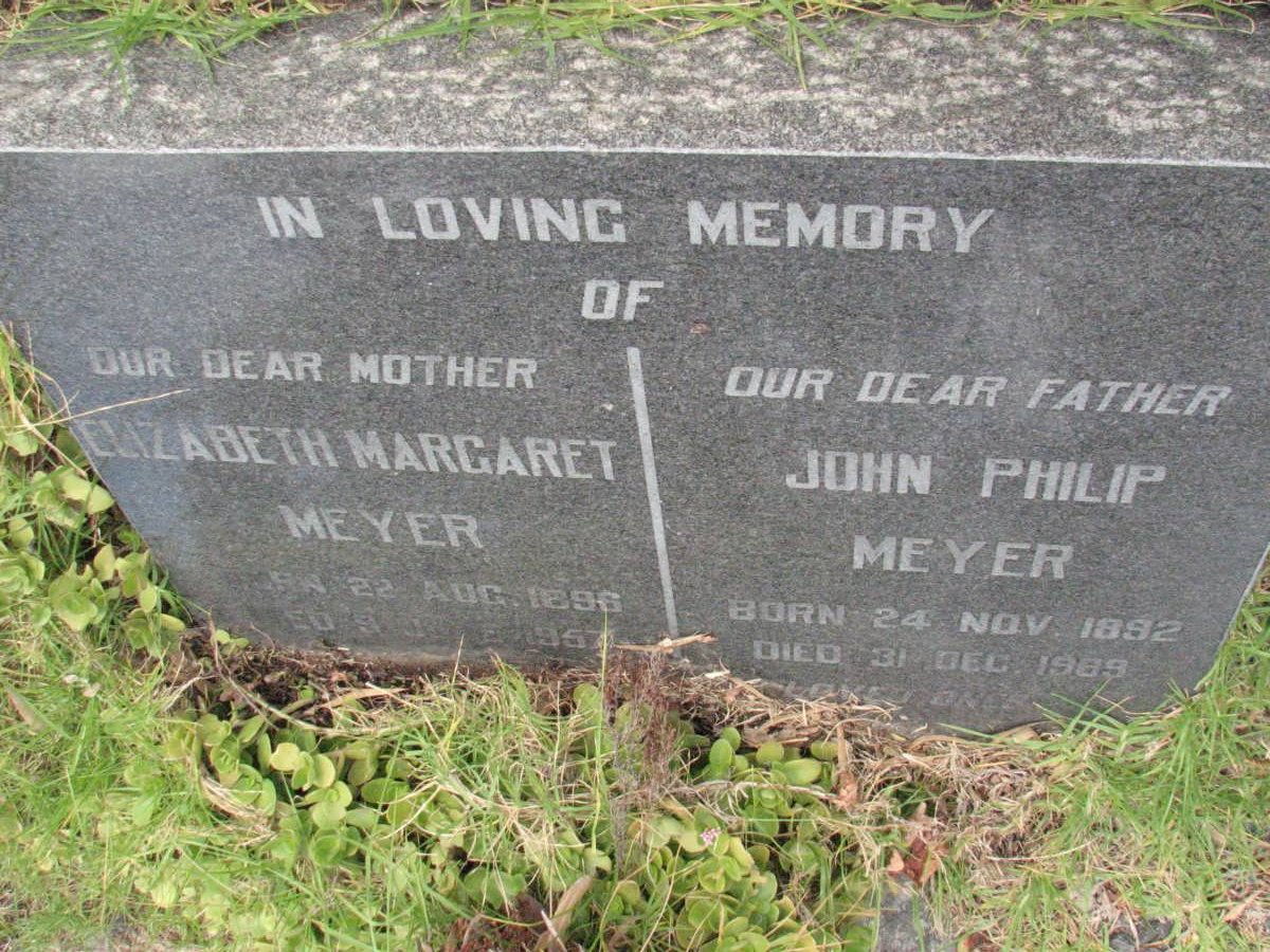 MEYER John Philip 1892-1929 &amp; Elizabeth Margaret 1896-1957