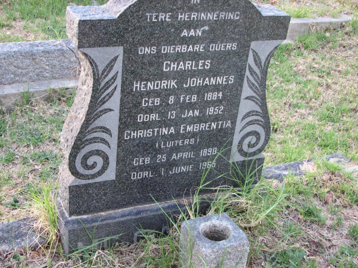 MC? Charles Hendrik Johannes 1884-1952 &amp; Christina Embrentia LUITERS 1890-1965
