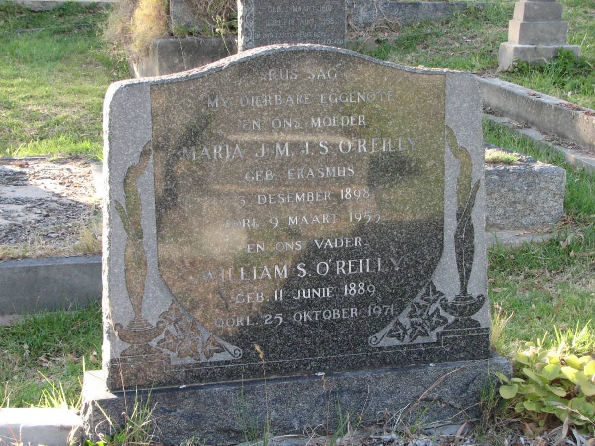 O'REILLY William S. 1889-1971 &amp; Maria J.M. ERASMUS 1898-1955