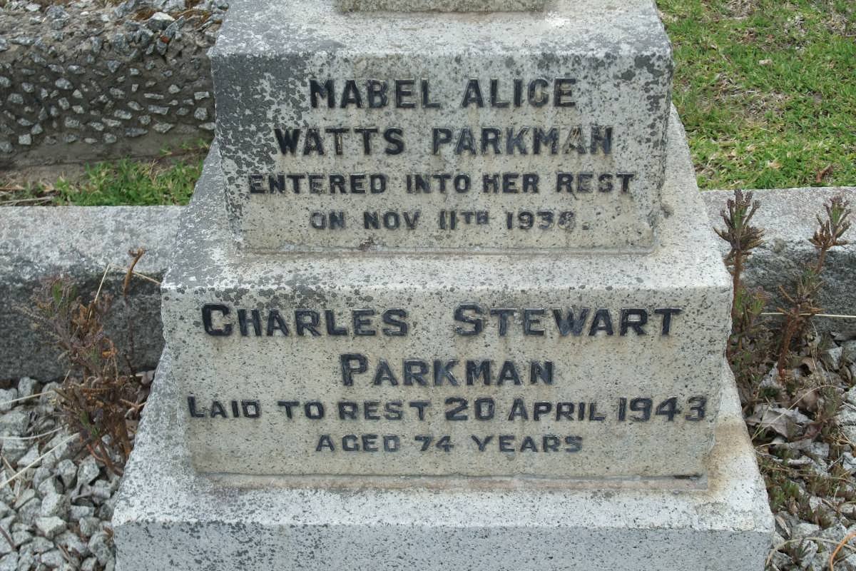 PARKMAN Charles Stewart  -1943 &amp; Mabel Alice Watts -1938