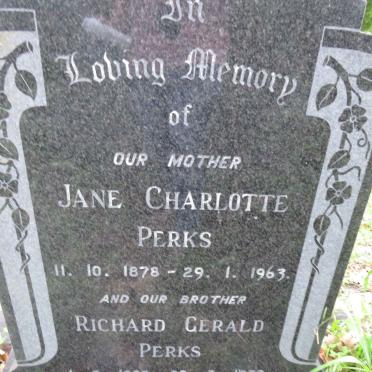 PERKS Jane Charlotte 1878-1963 :: PERKS Richard Gerald 1905-1939
