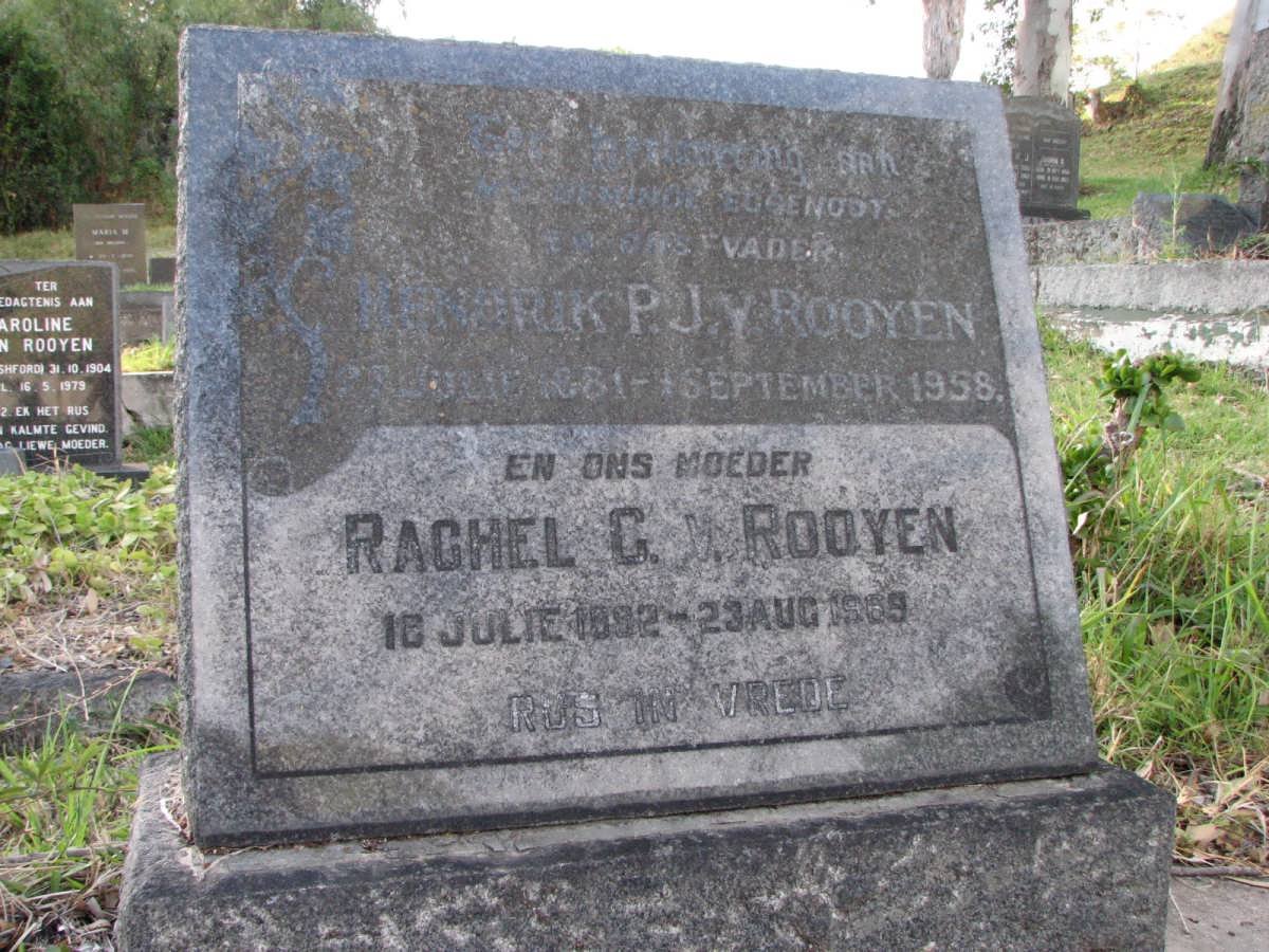 ROOYEN Hendrik P.J., van 1881-1958 &amp; Rachel G.1892-1969