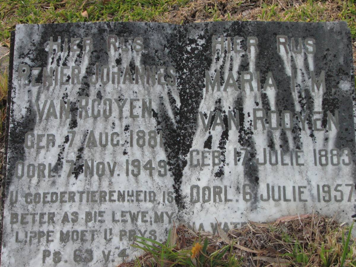 ROOYEN Renier Johannes, van 1881-1949 &amp; Maria M. 1883-1957