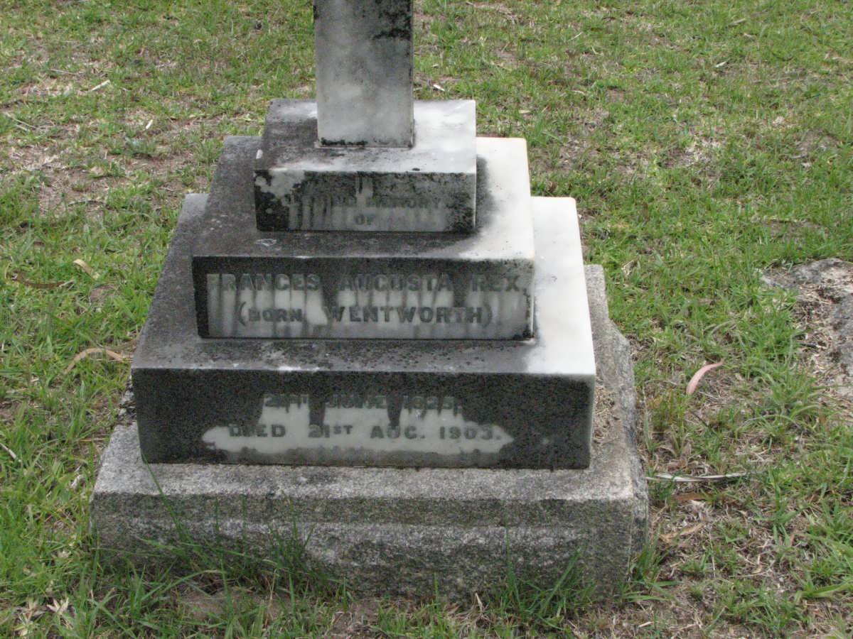 REX Frances Augusta nee WENTWORTH 1825-1903