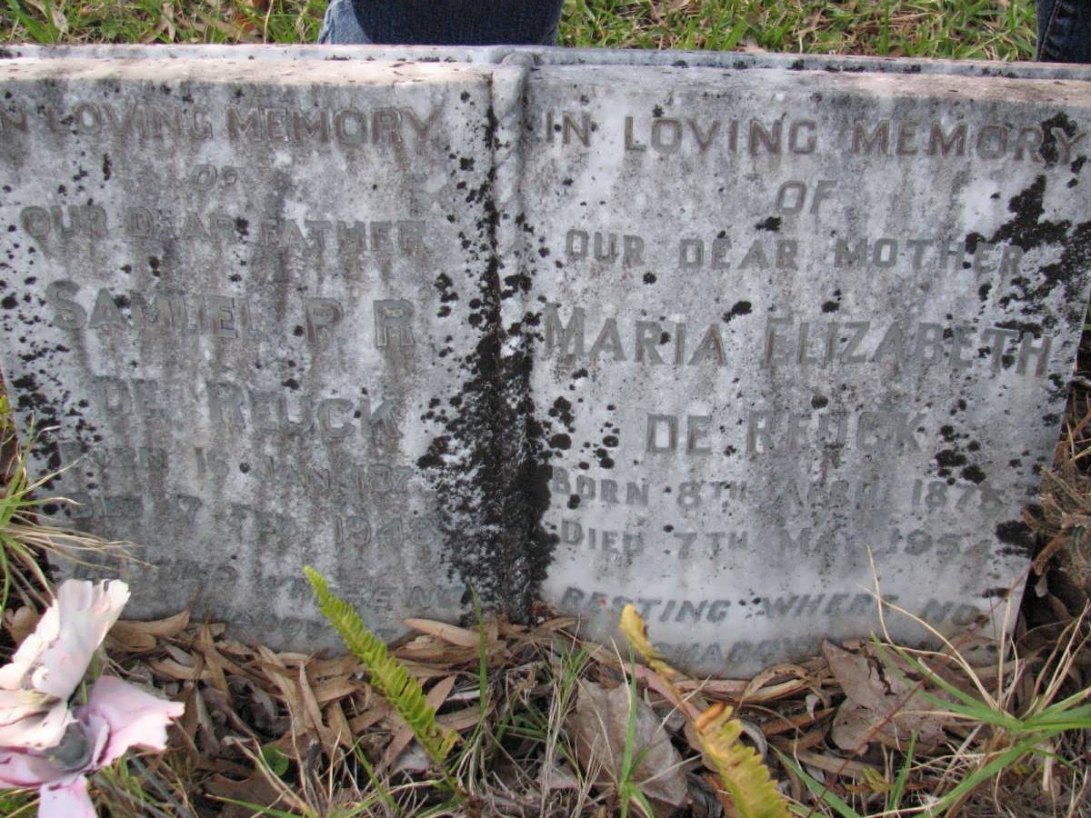 REUCK Samuel P.R., de 1870-1948 &amp; Maria Elizabeth 1875-1954