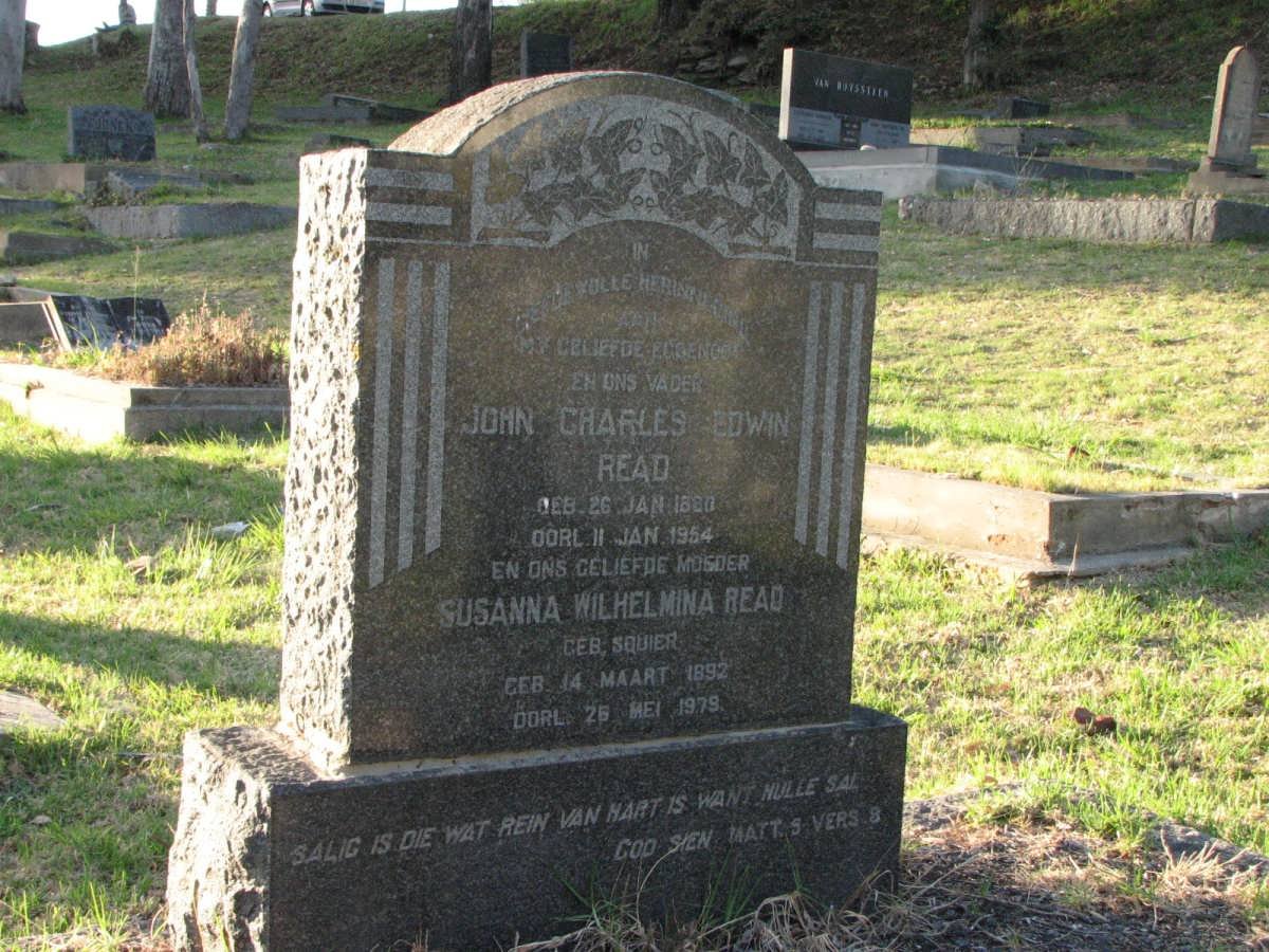 READ John Charles Edwin 1880-1954 &amp; Susanna Wilhelmina SQUIER 1892-1979