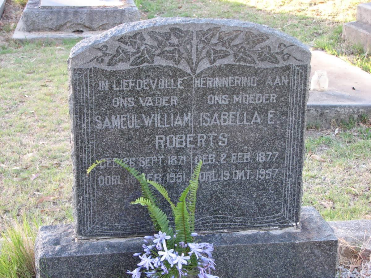 ROBERTS Samuel William 1871-1951&amp; Isabella E. 1877-1957