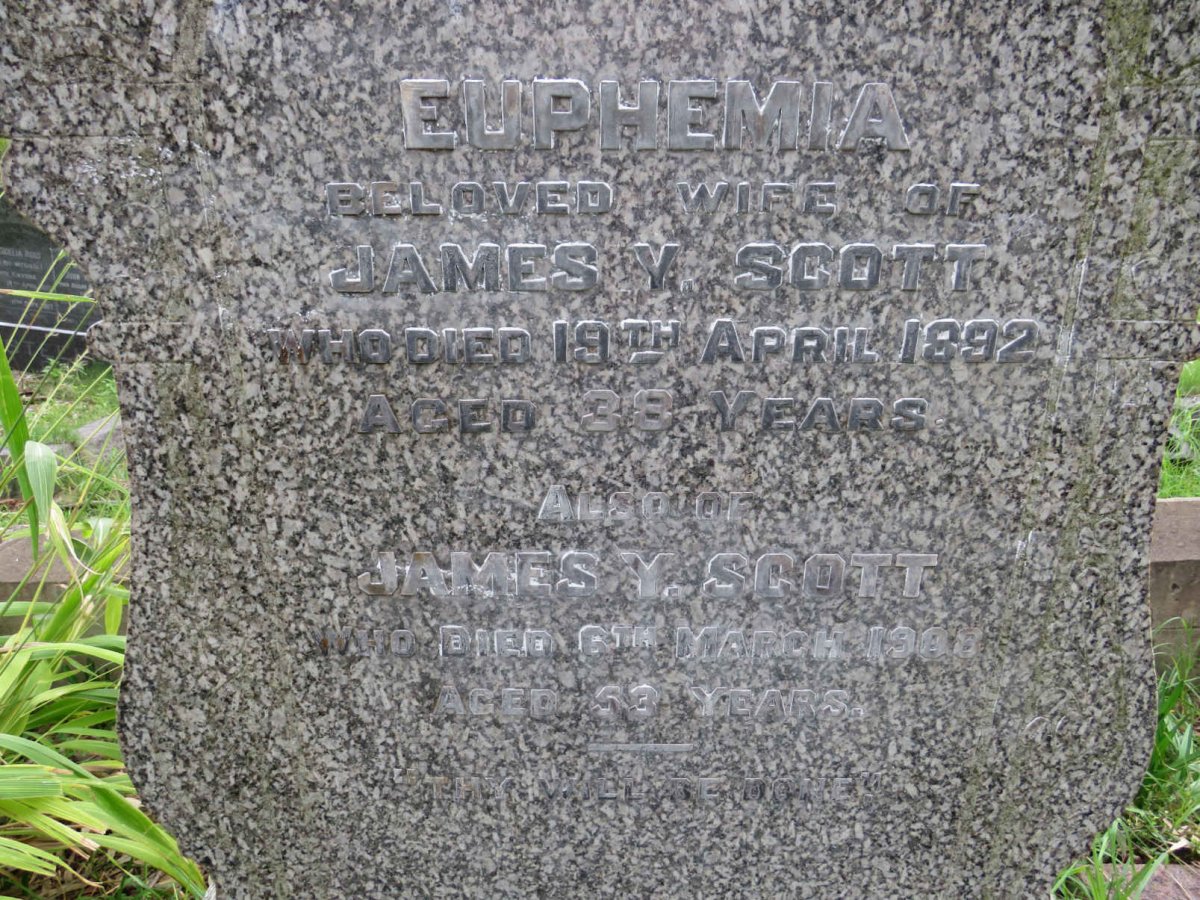 SCOTT James Y. -1908 & Euphemia -1892