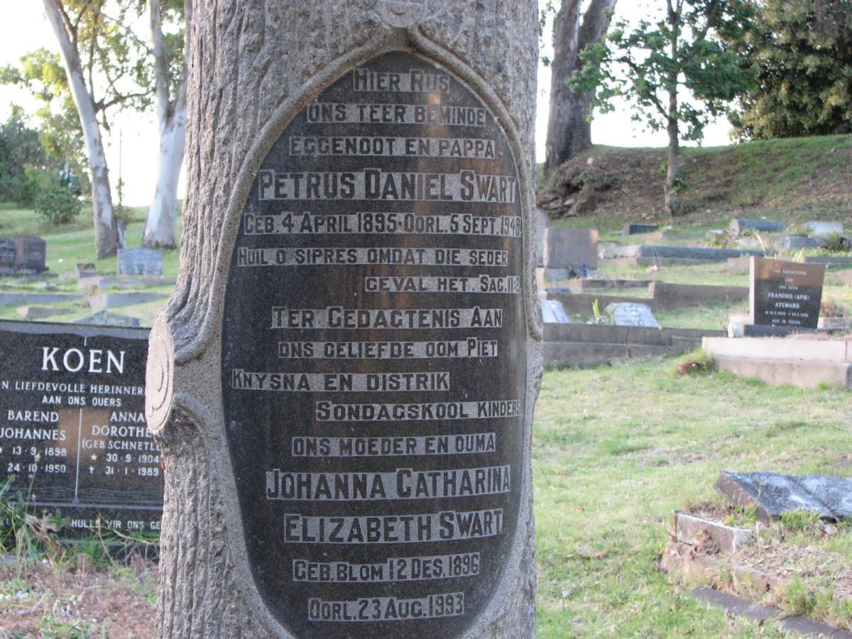 SWART Petrus Daniel 1895-1949 &amp; Johanna Catharina Elizabeth BLOM 1896-1993