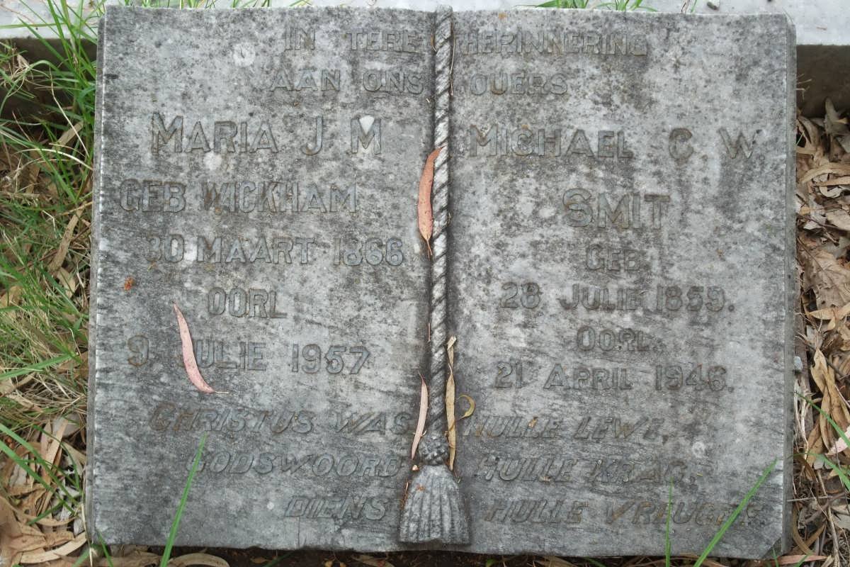 SMIT Michael C.W. 1859-1946 &amp; Maria J.M. WICKHAM 1866-1957