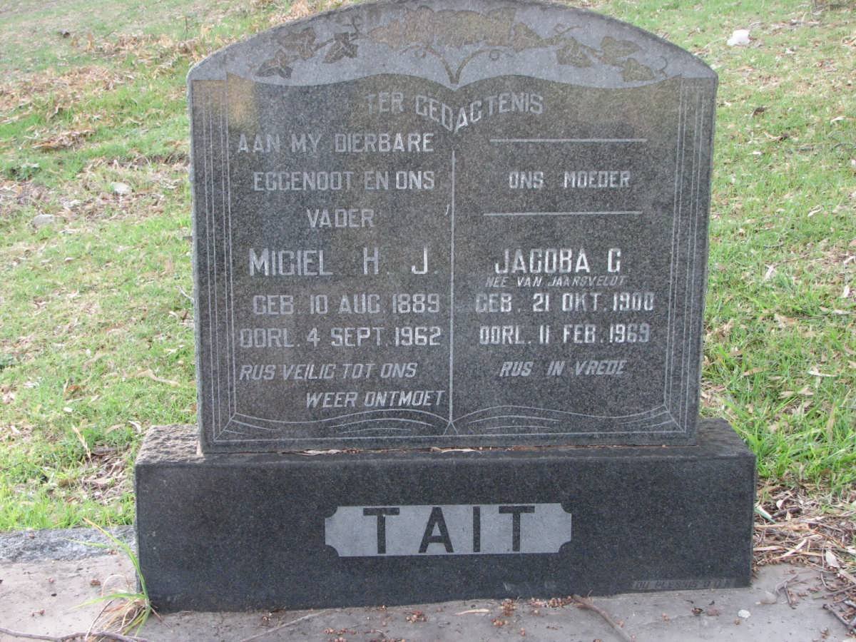 TAIT Migiel H.J. 1889-1962 &amp; Jacoba G. VAN JAARSVELDT 1900-1969
