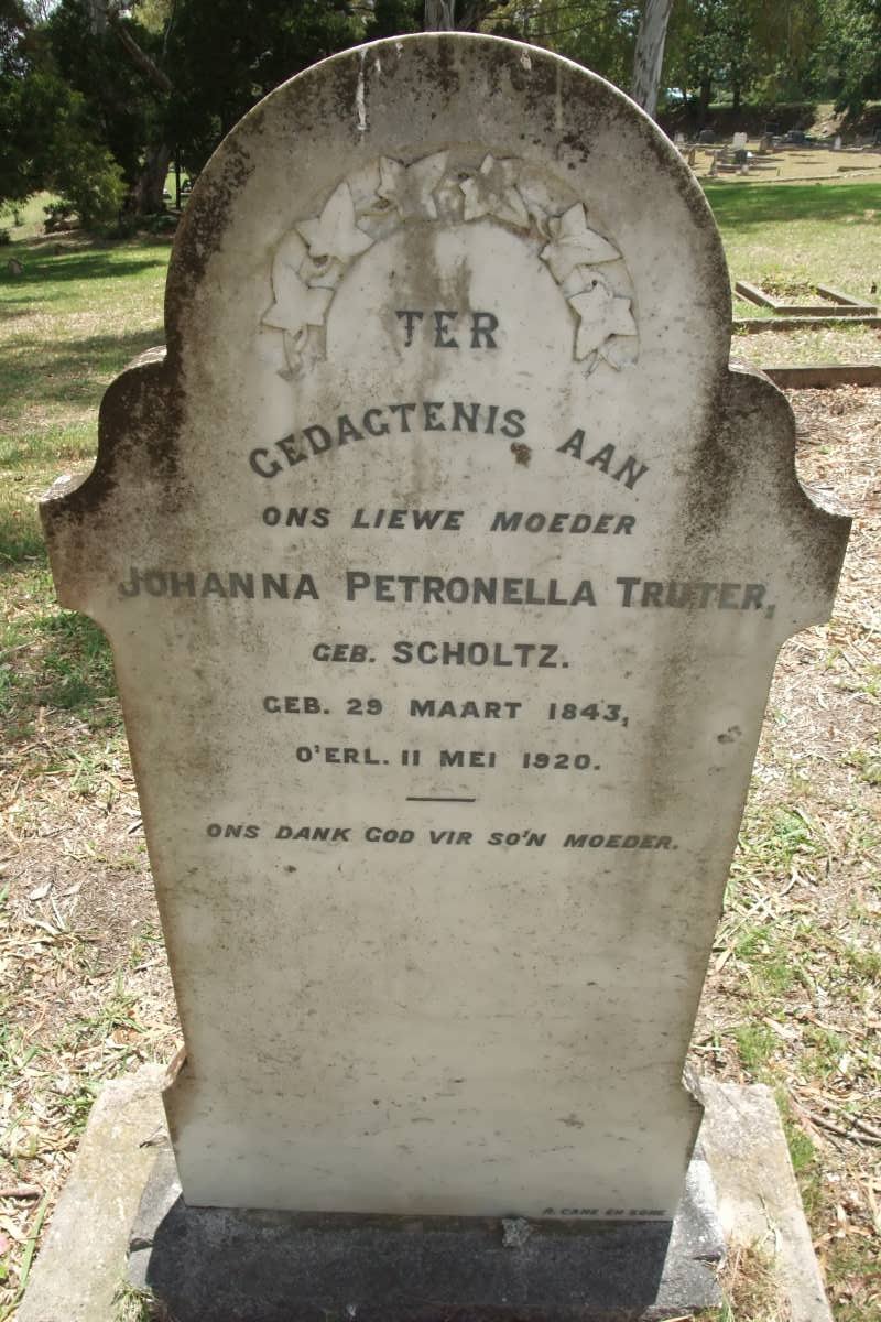 TRUTER Johanna Petronella nee SCHOLTZ 1843-1920