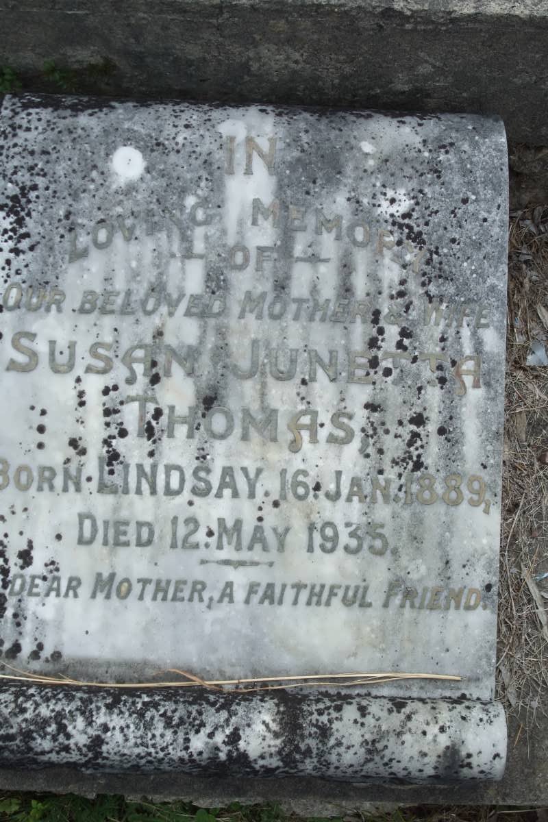 THOMAS Susan Junetta nee LINDSAY 1889-1935