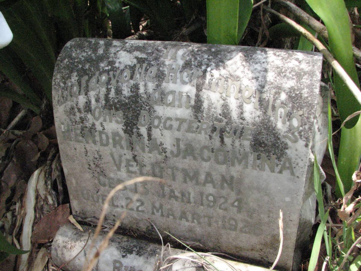 VELDTMAN Hendrina Jacomina 1924-1926
