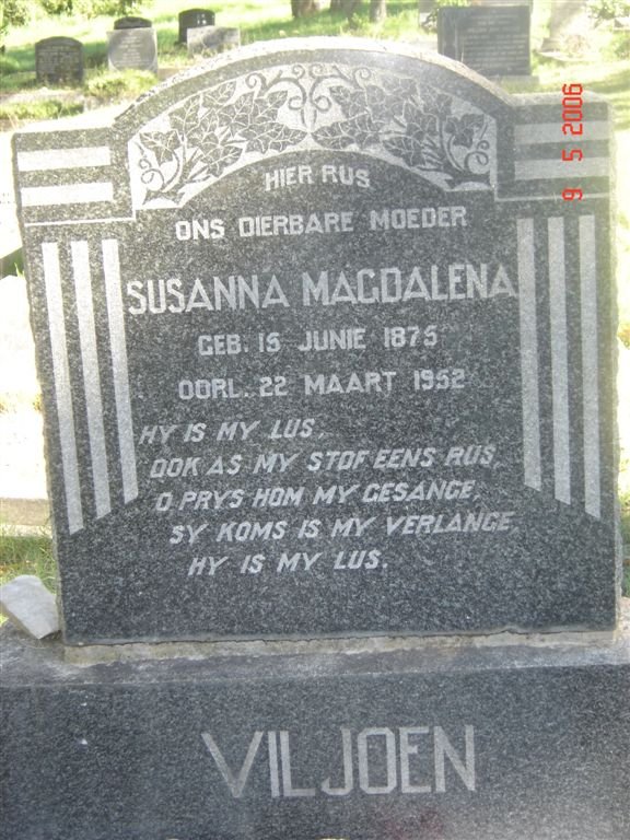 VILJOEN Susanna Magdalena 1875-1952