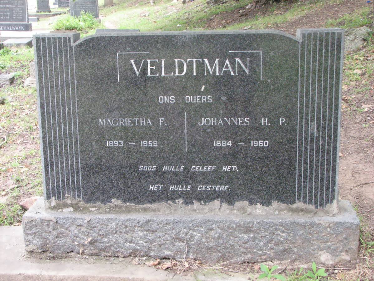 VELDTMAN Johannes H.P. 1884-1960 &amp; Magrietha F. 1893-1959