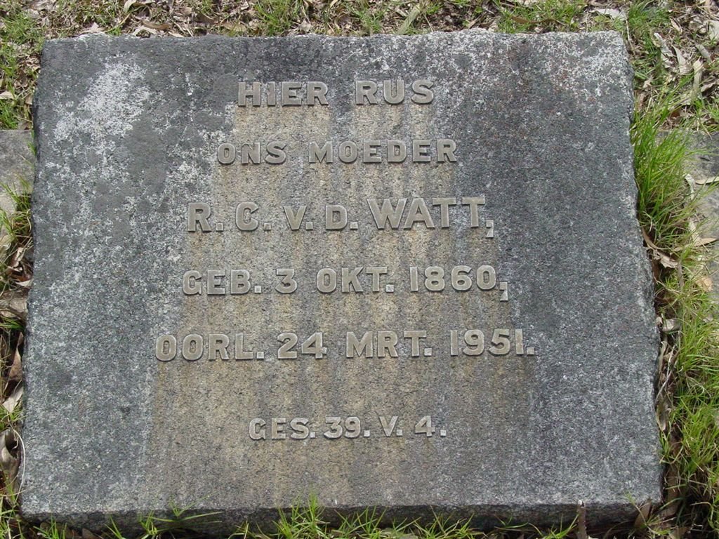 WATT R.C., v.d. 1860-1951
