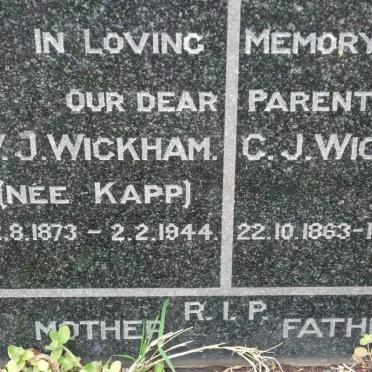 WICKHAM C.J. 1863-1944 &amp; W.J.KAPP 1873-1944