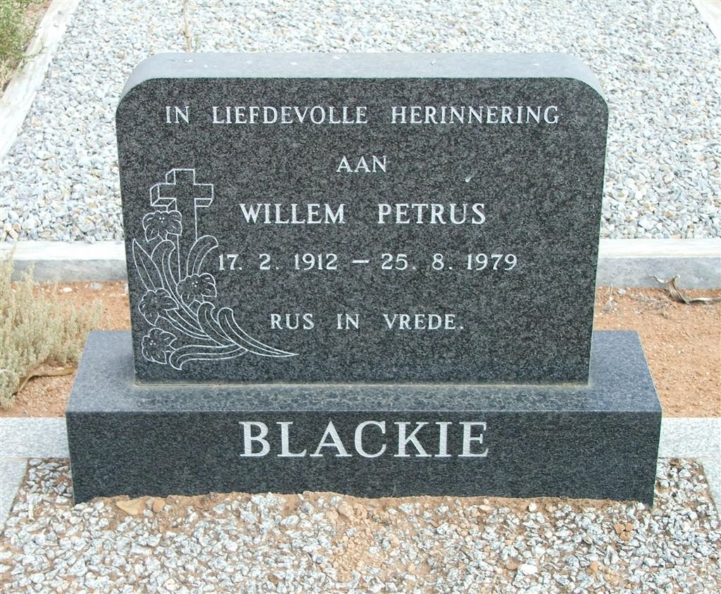 BLACKIE Willem Petrus 1912-1979