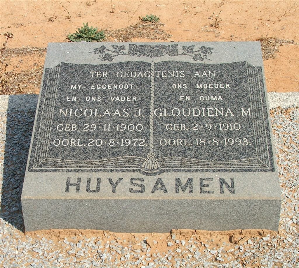 HUYSAMEN Nicolaas J. 1900-1972 &amp; Gloudiena M. 1910-1993