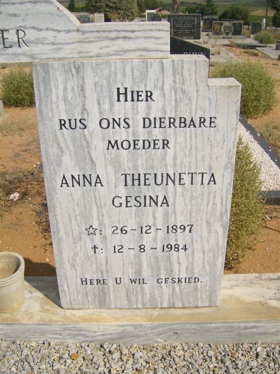 SCHREUDER Anna Theunetta Gesina 1897-1984