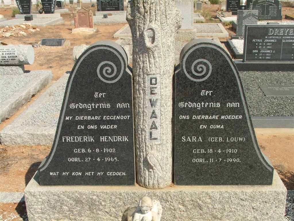 WAAL Frederik Hendrik, de 1902-1965 &amp; Sara LOUW 1910-1990