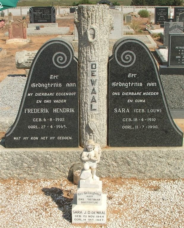WAAL Frederik Hendrik, de 1902-1965 &amp; Sara LOUW 1910-1990 :: WAAL Sara J.D., de 1944-1947