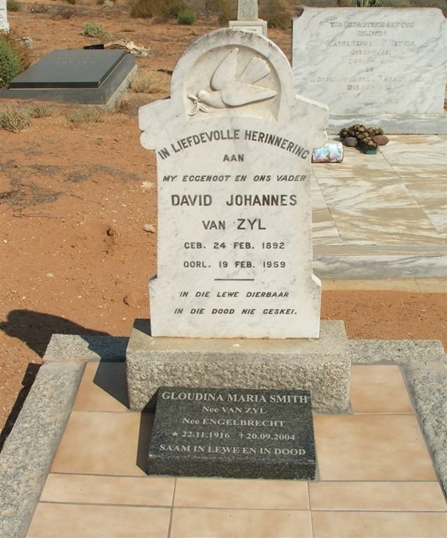 ZYL Dawid Johannes, van 1892-1959 &amp; Gloudina Maria SMITH formerly VAN ZYL nee ENGELBRECHT 1916-2004