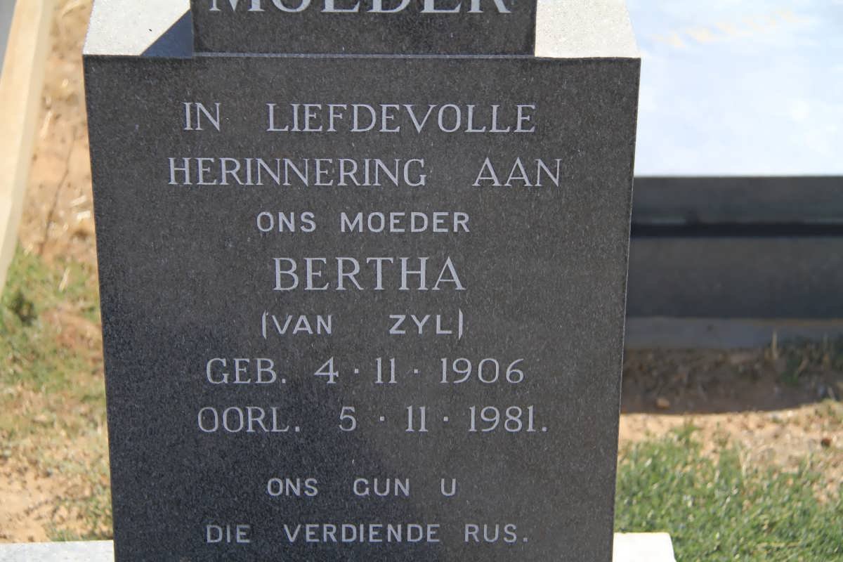 ALBERTS Bertha nee VAN ZYL 1906-1981