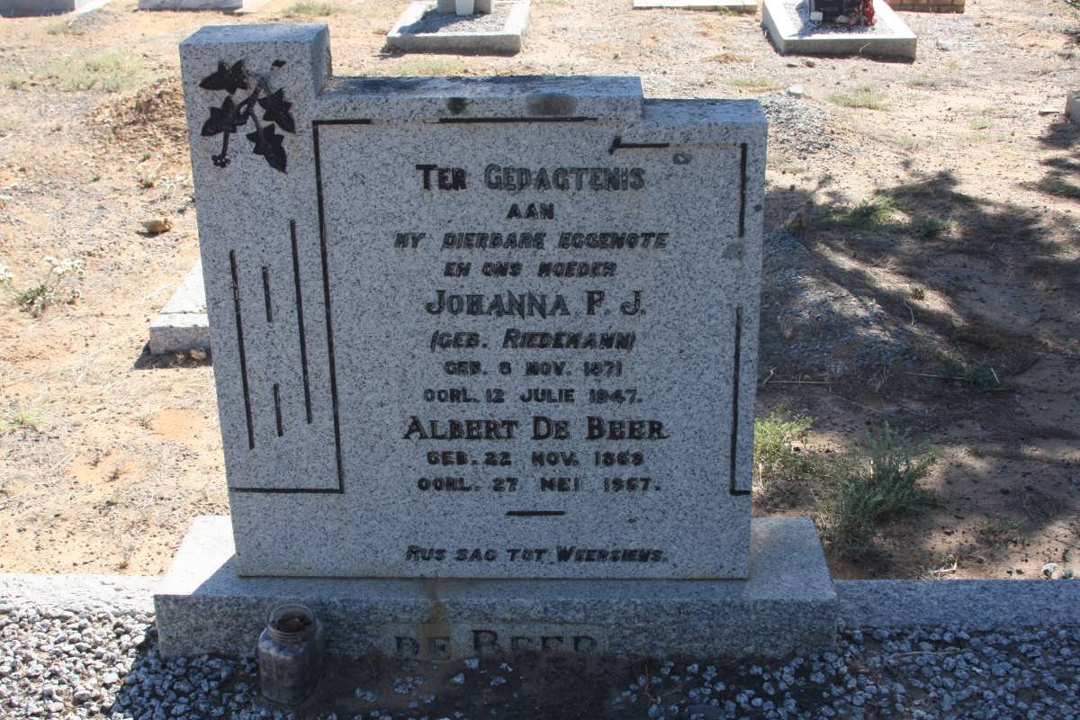 BEER Albert, de 1869-1957 &amp; Johanna F.J. RIEDEMANN 1871-1947